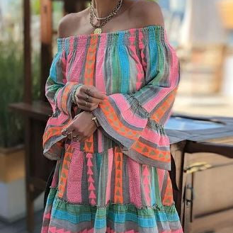 Kehlani | FreeSpirit Boho jurk met flare mouwen