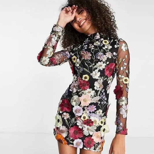 Faura | Bloom jurk met hoge kraag