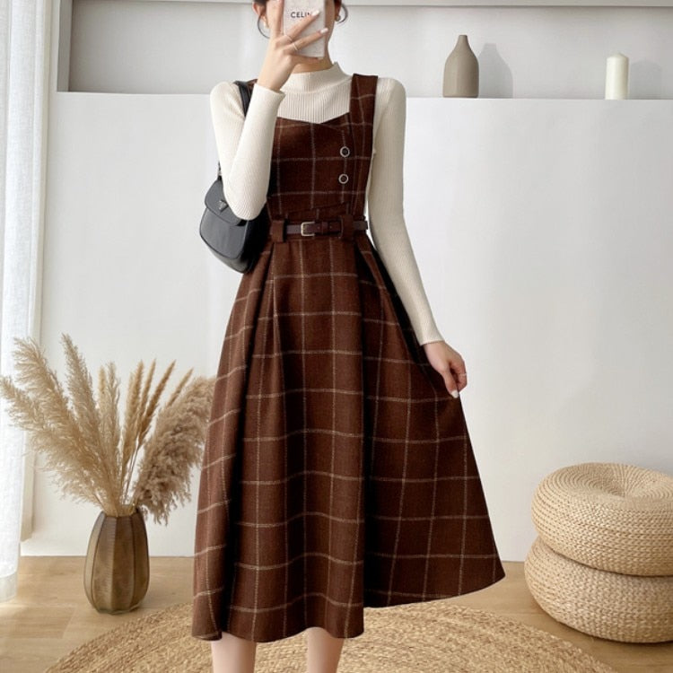 Danisa | Dames Stijlvolle vintage geruite jurk