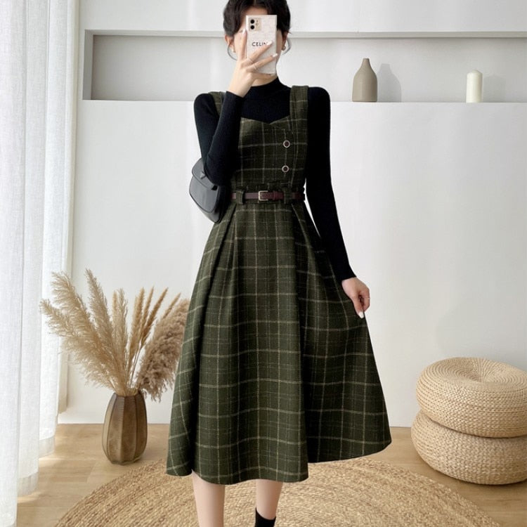 Danisa | Dames Stijlvolle vintage geruite jurk