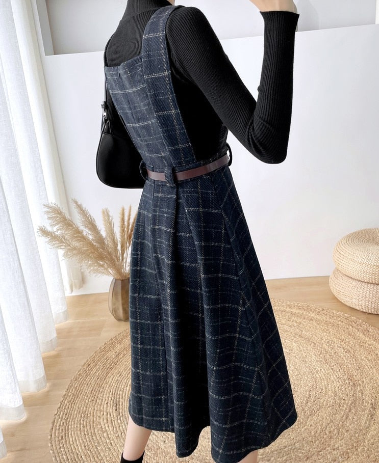 Danisa | Dames Stijlvolle vintage geruite jurk