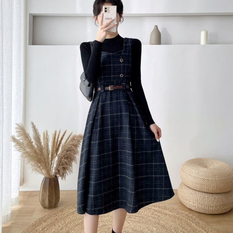 Danisa | Dames Stijlvolle vintage geruite jurk