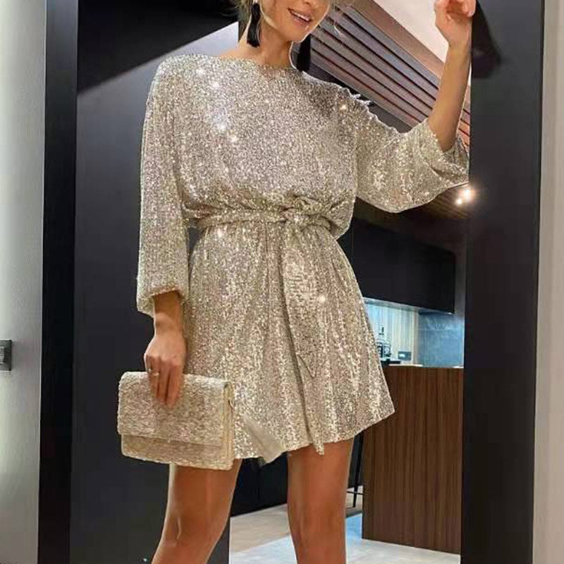 Valarelle | Liora strass feestjurk met riem