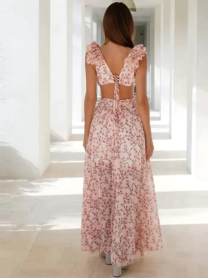 Eraya | Maxi jurk met ruches