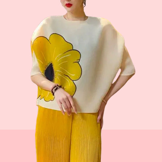 Fleurivie | Elegant gebloemd T-shirt met ronde hals