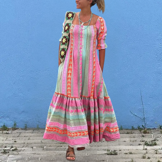 Francesca | Boho Bloom Patchwork Maxi Dress