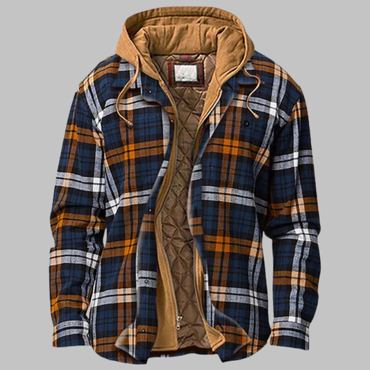 GraysonWool | All-Weather geruite overhemdjas met capuchon