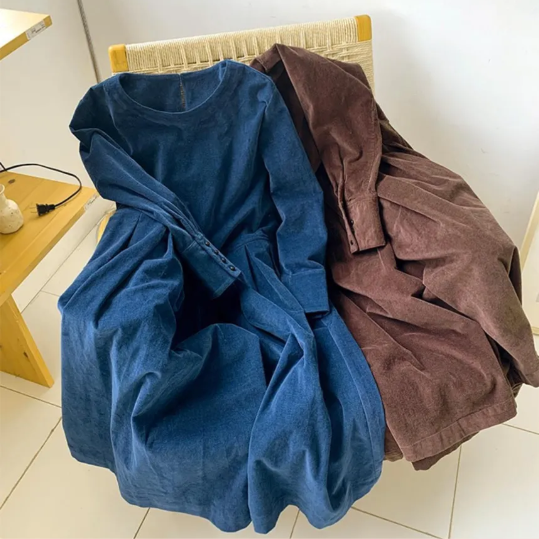 Cordeliane | Parisian Grace Corduroy Jurk