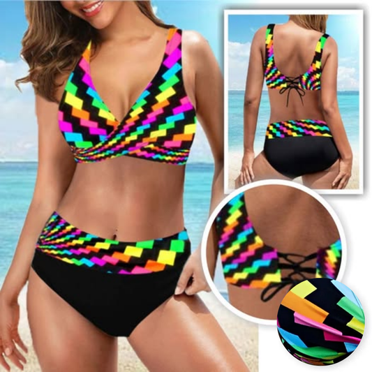 RetroBloom | Stijlvolle zomerbikini in meerkleur