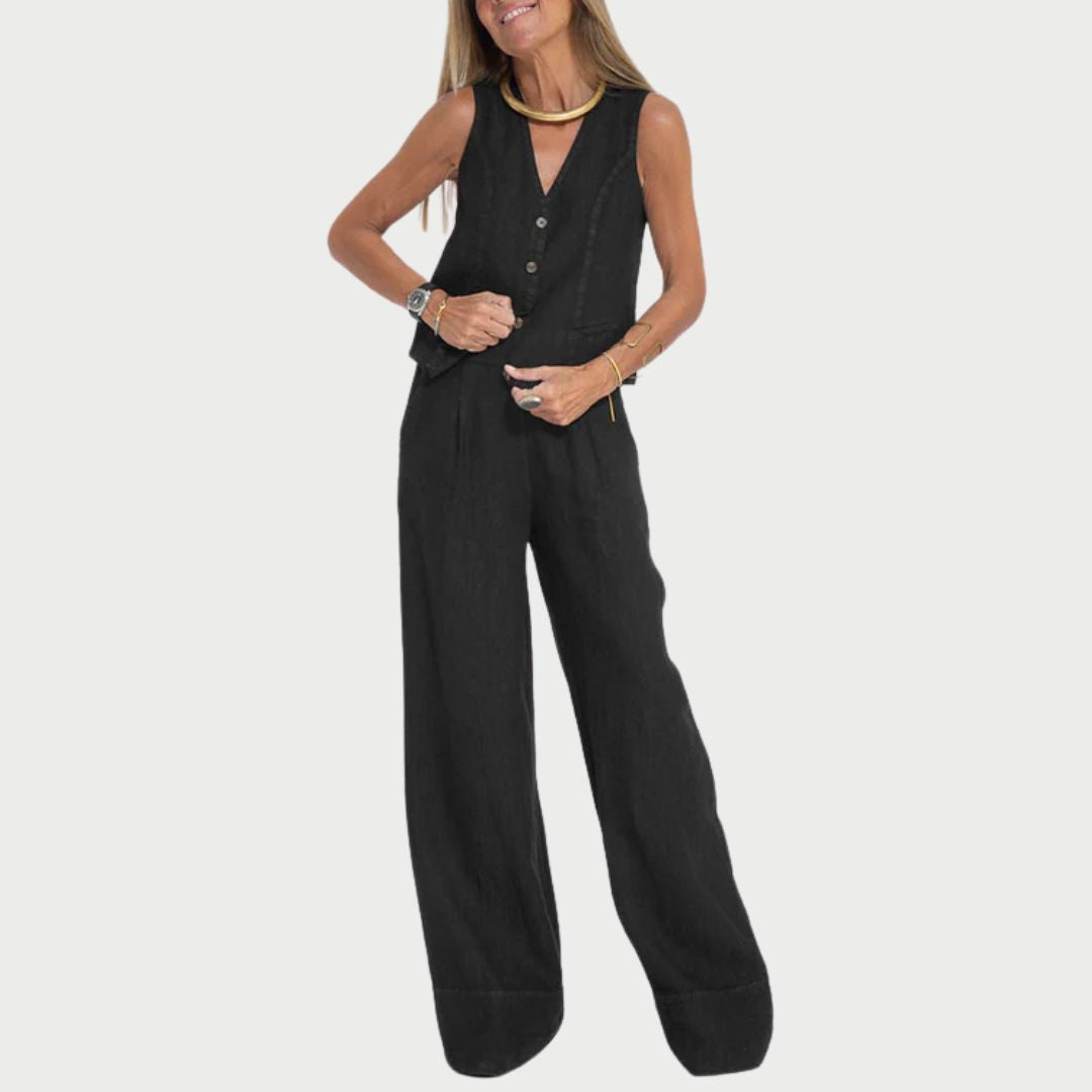 Ravela | Elegante 2-Delige Set Top & Wijde Broek