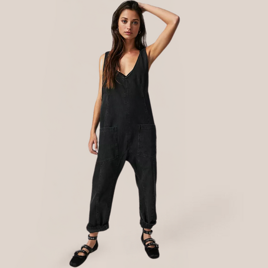 Junavra | Moeiteloze denim harem jumpsuit
