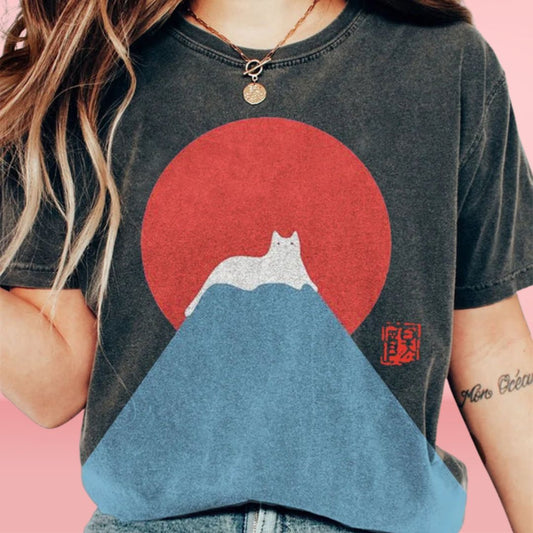 Nekomori | Fuji Droomlandschap Kat Tee