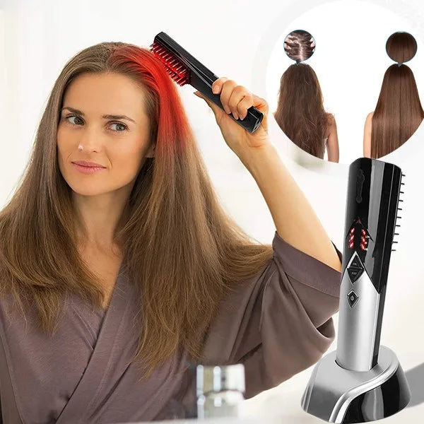 LuxeGrow | Laser Hair Growth Kam met vibrerende therapie voor dikker, voller haar
