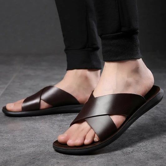 StepLux | Premium lederen zomercross sandalen voor heren