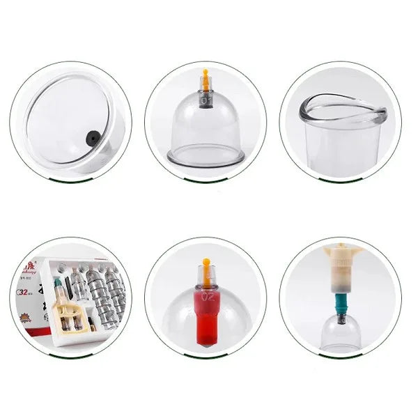 RejuvaCups | 32-kops Cupping-therapieset met pomppistool voor spierverlichting en ontgifting