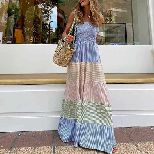 Solanira | Boho gestreepte maxi jurk