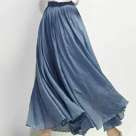 Cassandra | Dames hoge taille linnen maxirok