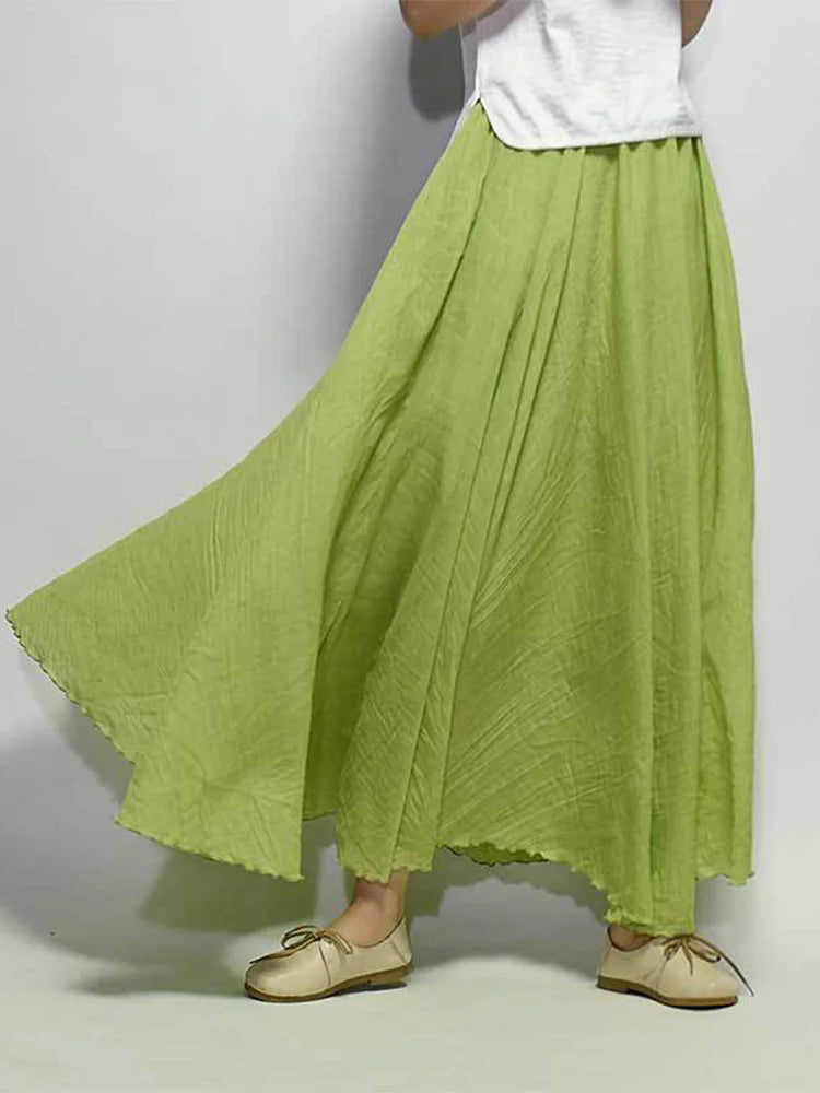Cassandra | Dames hoge taille linnen maxirok