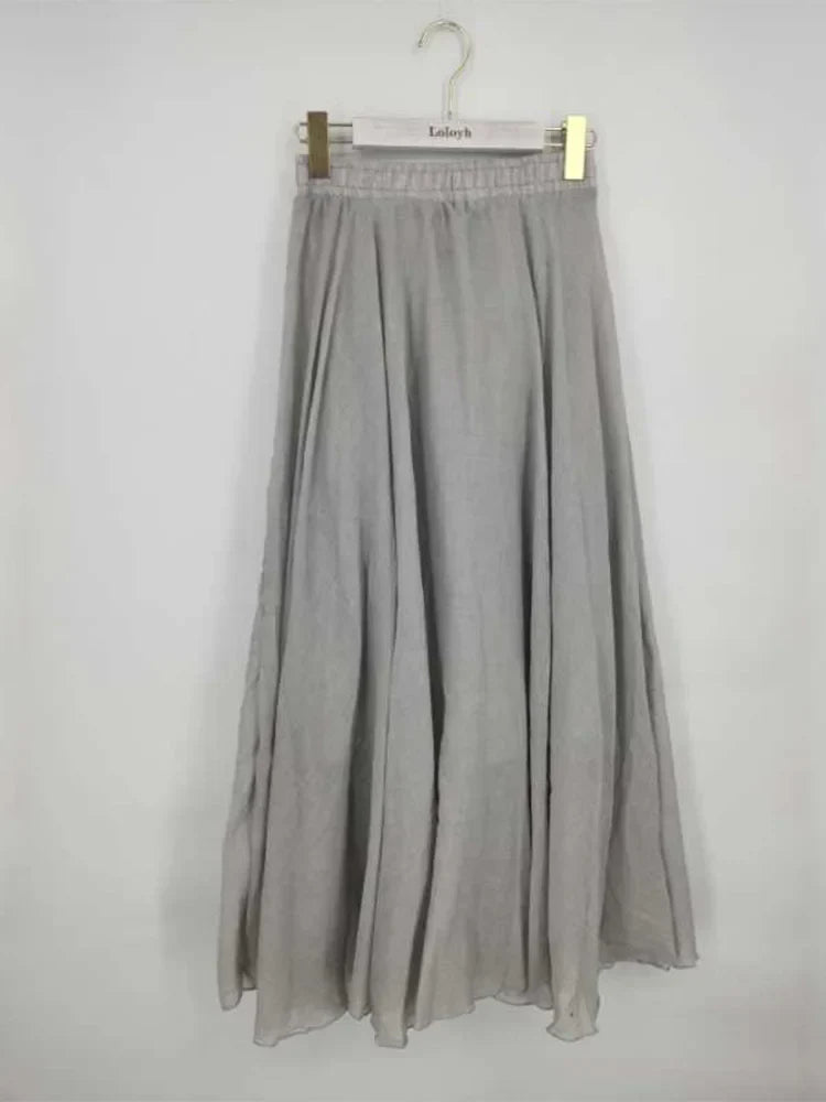 Cassandra | Dames hoge taille linnen maxirok