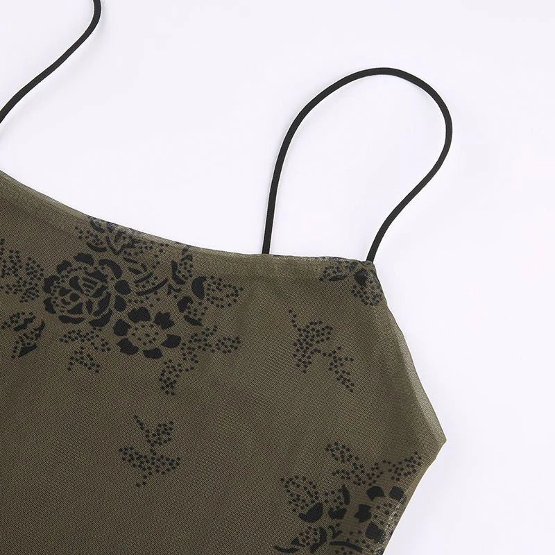 Maevra | Vintage kanten jurk met bloemenmotief en doorzichtige cover-up