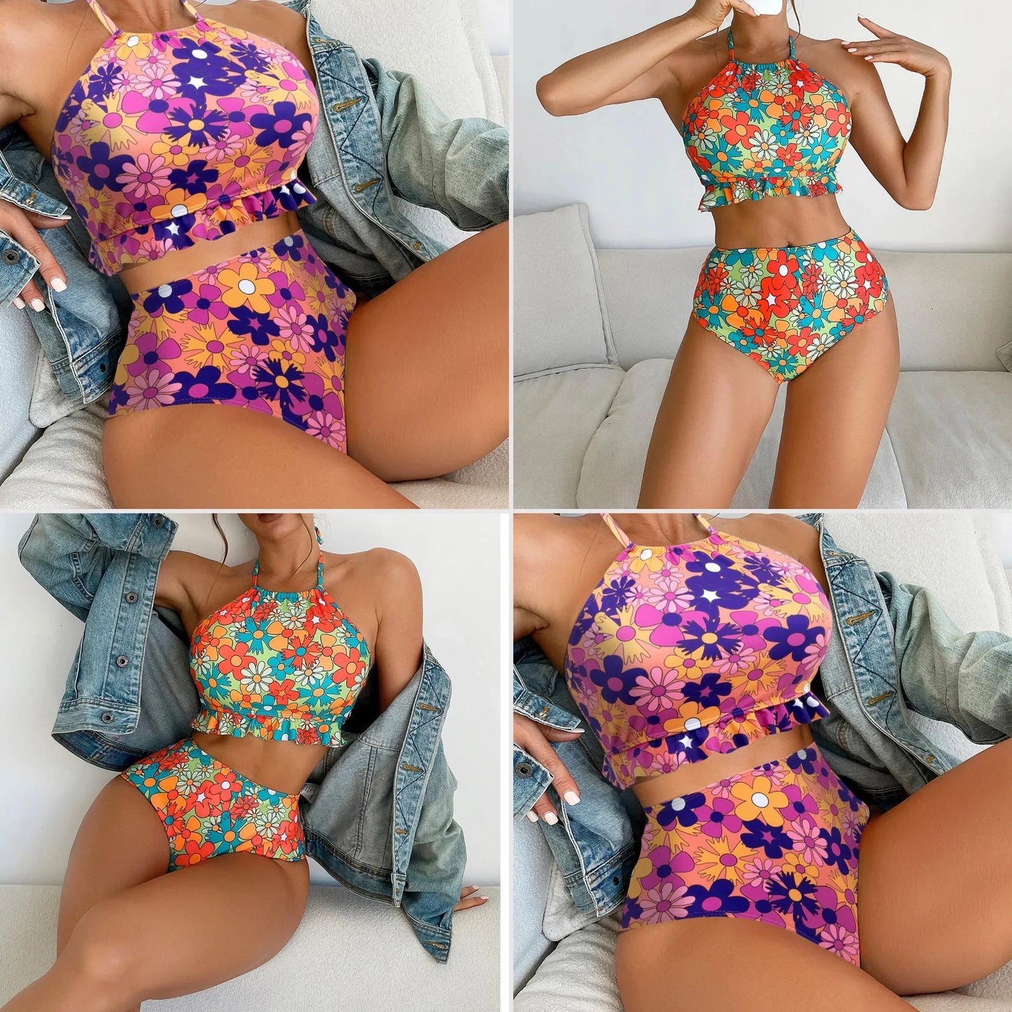 Elowynza | bloemen alter bikini set