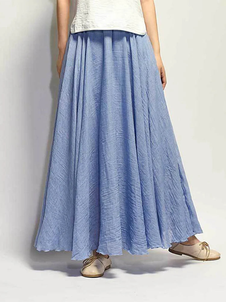 Cassandra | Dames hoge taille linnen maxirok