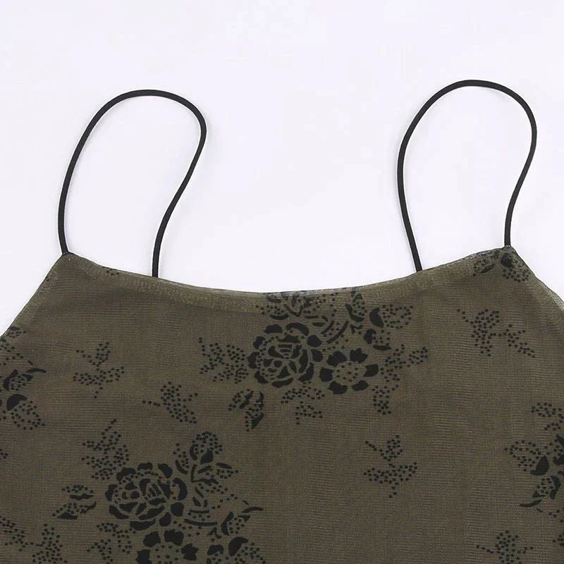 Maevra | Vintage kanten jurk met bloemenmotief en doorzichtige cover-up