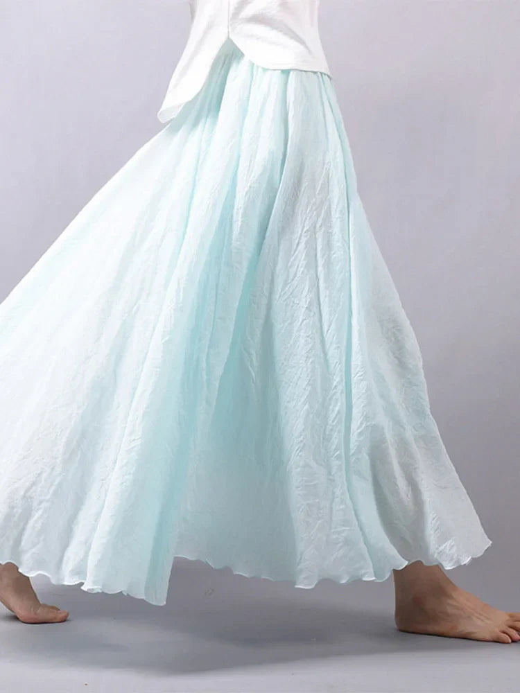 Cassandra | Dames hoge taille linnen maxirok