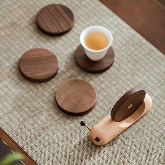 SnailNest | Decoratieve onderzetters van walnoothout