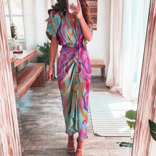Zynelith | Boho jurk met veelkleurige print