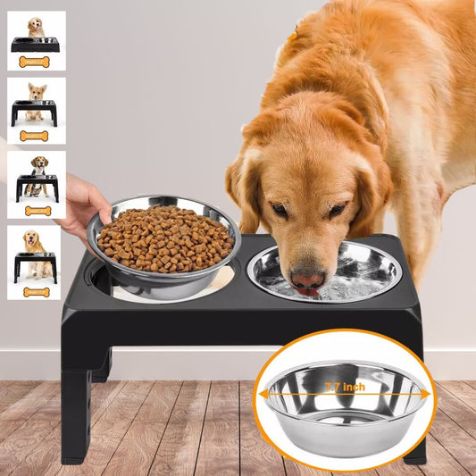 ElevateFeast | Grow-With-Your-Hond Verstelbare Voederstandaard