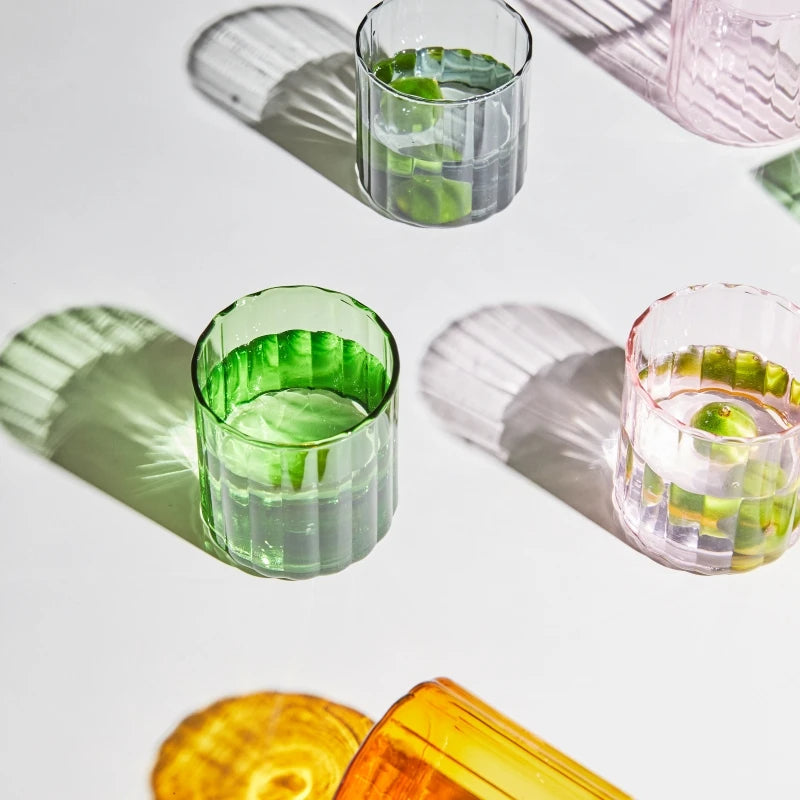 LumeSip | Stralend geribbeld glazen set