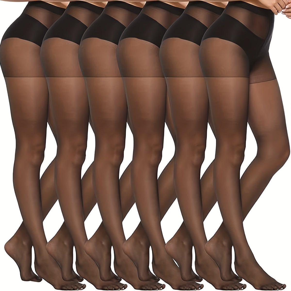 LuxeMesh | Semi-Transparante High-Waisted Panty Set (6 Pak)