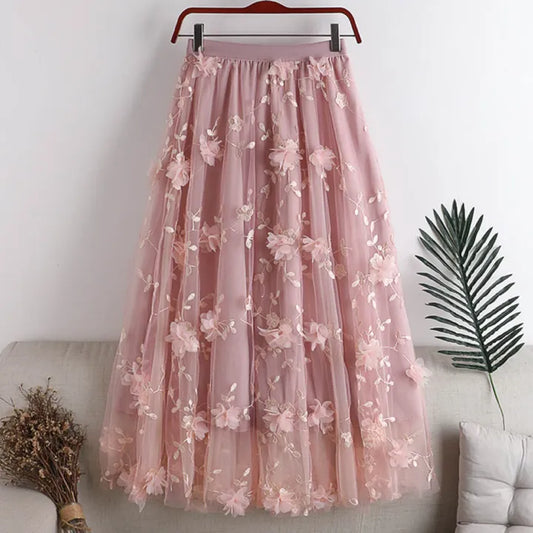 Irene | Geborduurde Bloom Tule Rok
