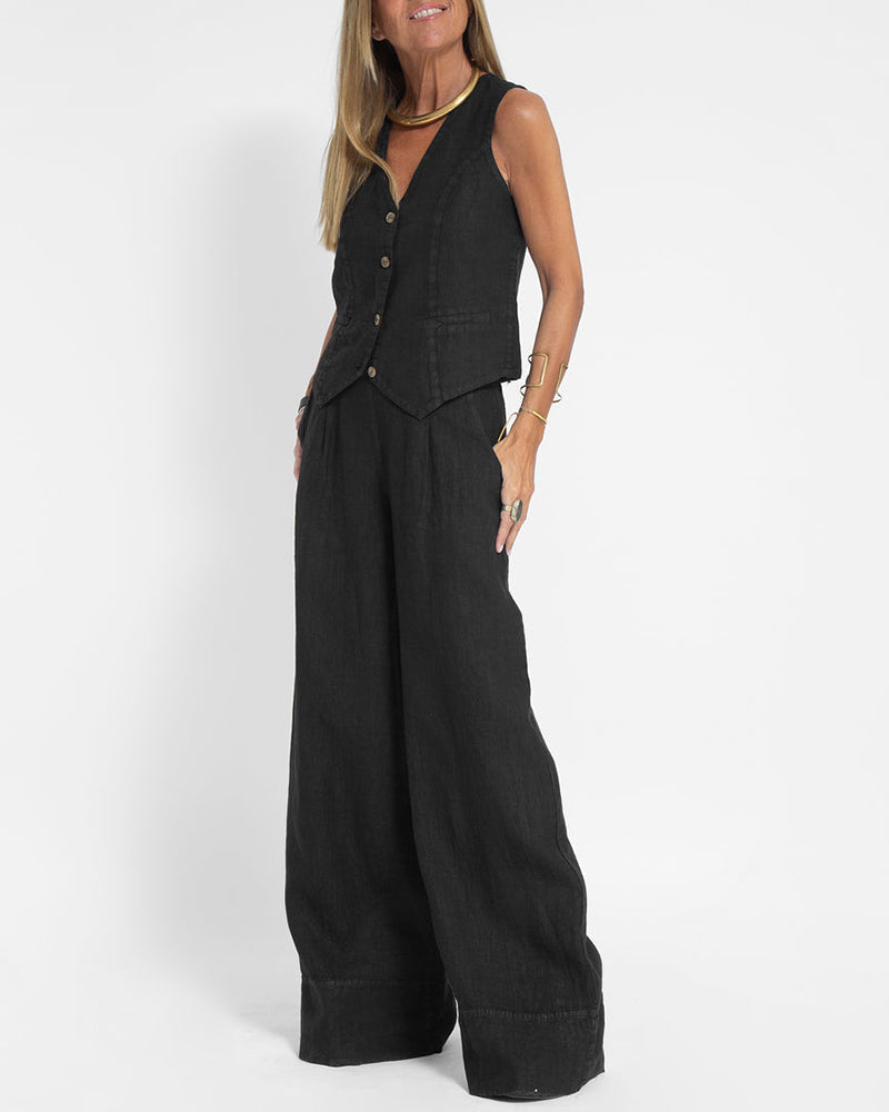 Ravela | Elegante 2-Delige Set Top & Wijde Broek