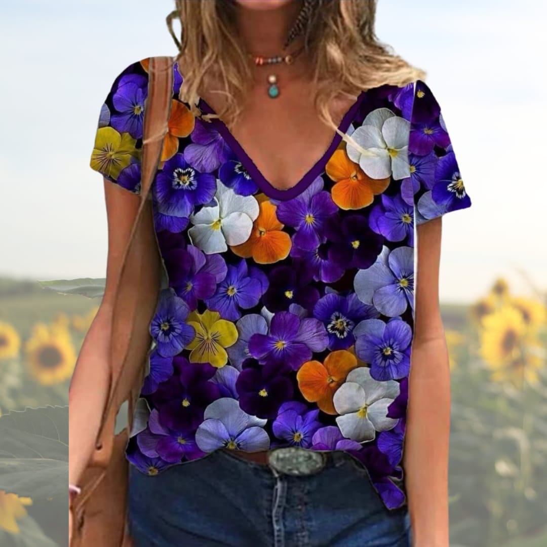 BloomVibe | Handtekening Bloemen Statement T-shirt