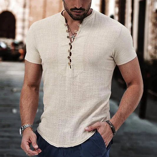 Vantaro | Trendy V-Hals Katoen Shirt