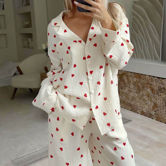 CeriseLuxe | Stijlvolle Kersen Pyjamaset