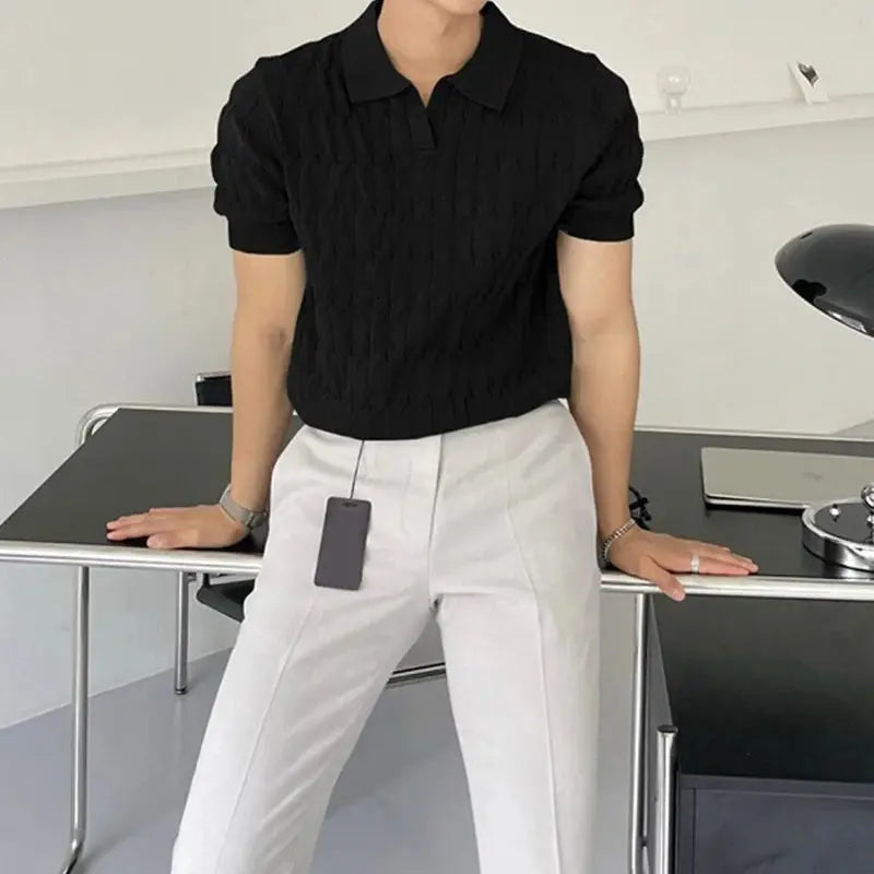 Valtros | Trendy Herenpolo met Structuur