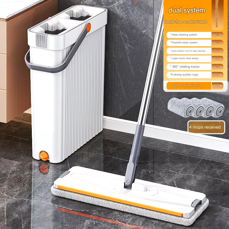 FlexiMop | Ultradunne zelfoprollende mop - Lichtgewicht, efficiënt en zonder geknoei
