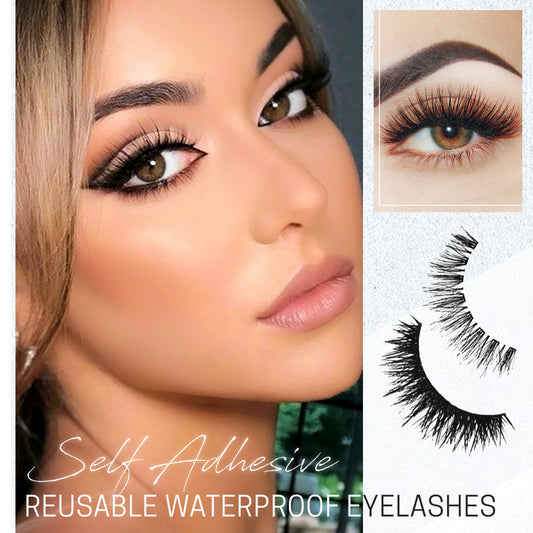 Self-Adhesive Reusable Waterproof Eyelashes - whambeauty