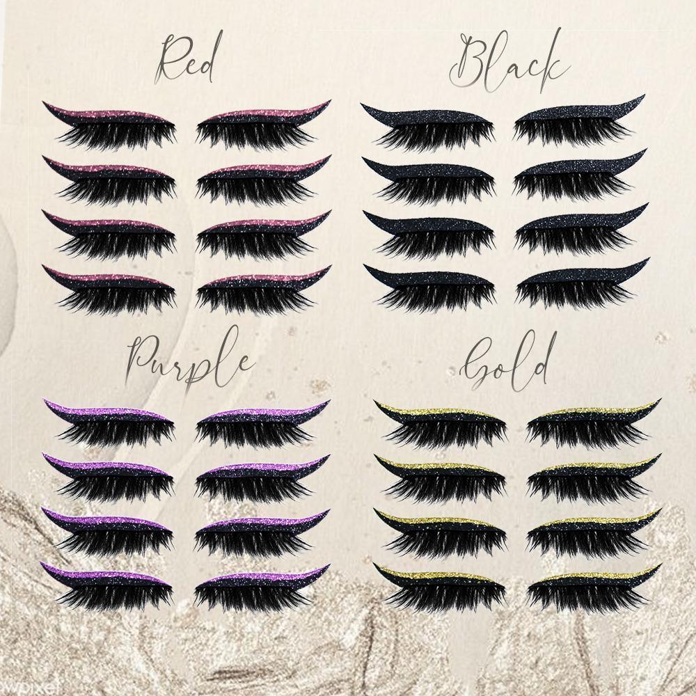 Reusable Glitter Eyeliner Eyelash Stickers - whambeauty